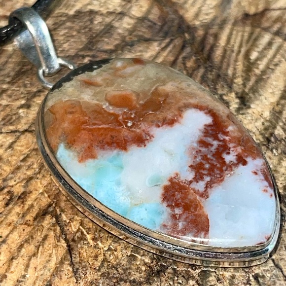 Caribbean Larimar Crystal Pendant 2 1/4” - Picture 10 of 13